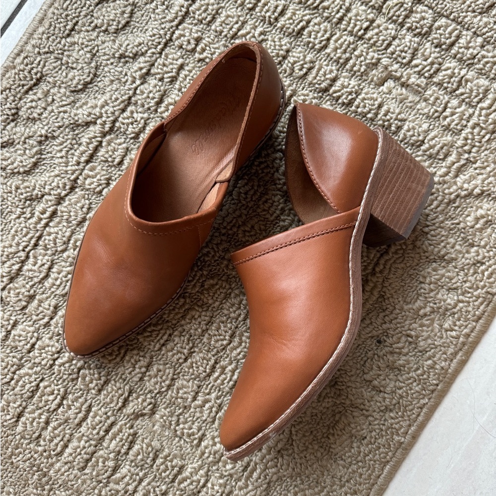 Madewell Camel Mules Clogs Ankle Bootie